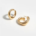 Matte Gold Pierced Half Hoops